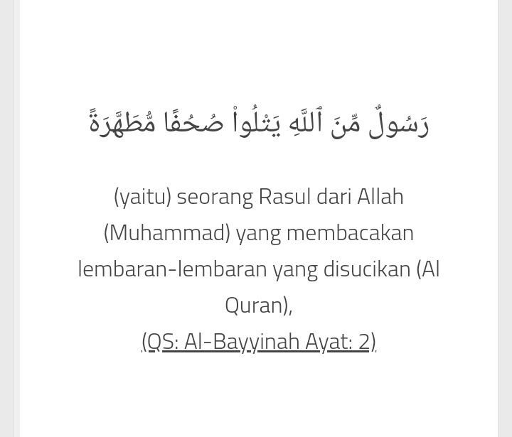 Detail Surat Al Bayyinah Ayat 2 Nomer 2