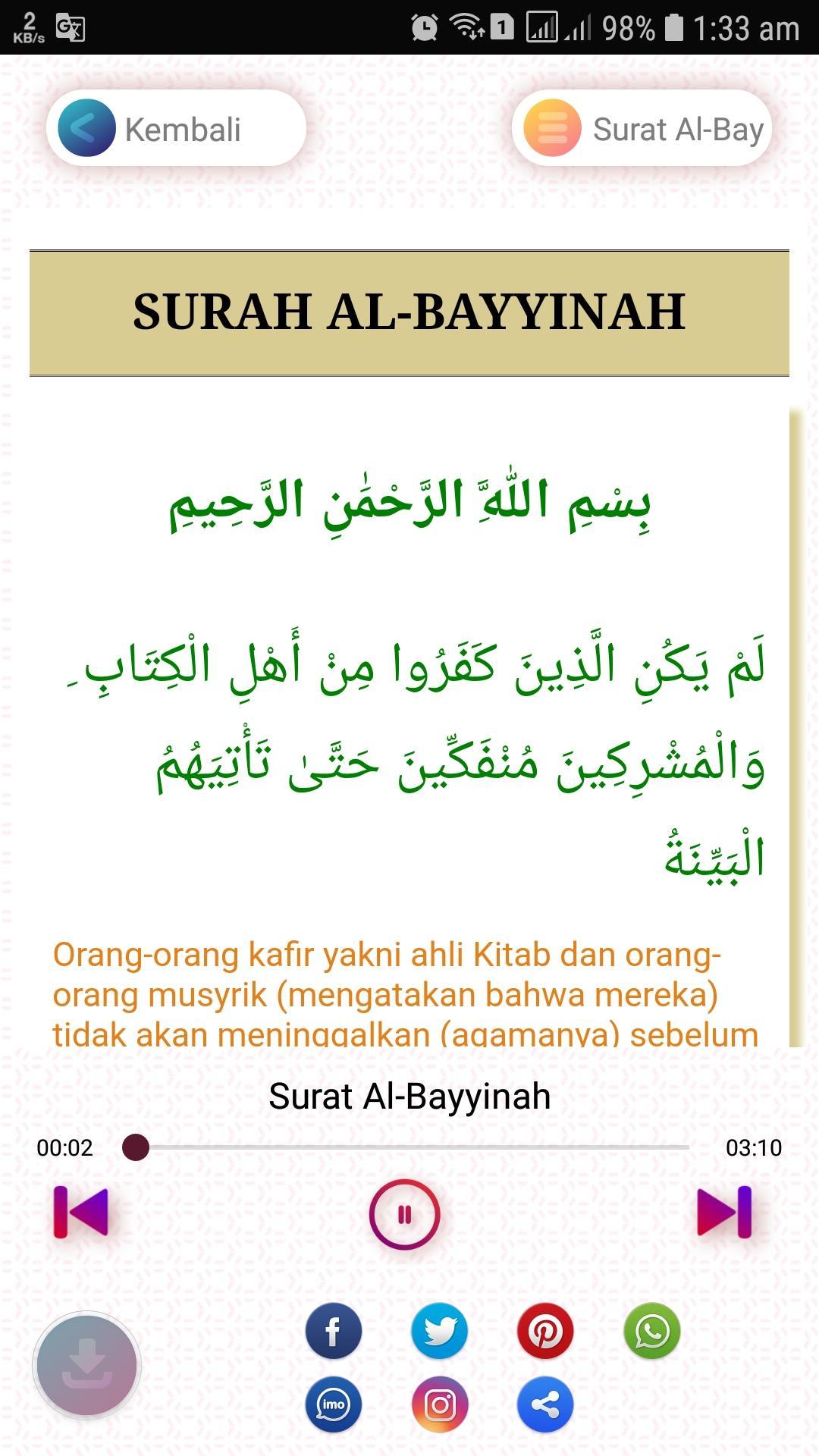 Detail Surat Al Bayyinah Ayat 2 Nomer 34