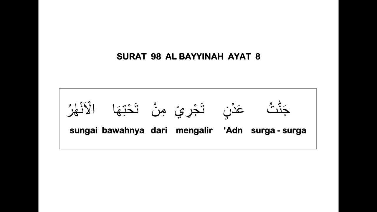 Detail Surat Al Bayyinah Ayat 8 Nomer 12