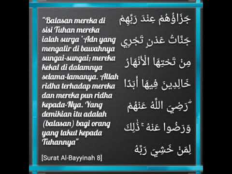 Detail Surat Al Bayyinah Ayat 8 Nomer 39