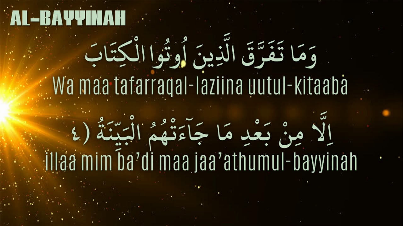 Detail Surat Al Bayyinah Latin Saja Koleksi Nomer