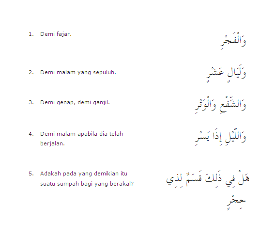 Detail Surat Al Fajr Ayat 1 10 Nomer 32
