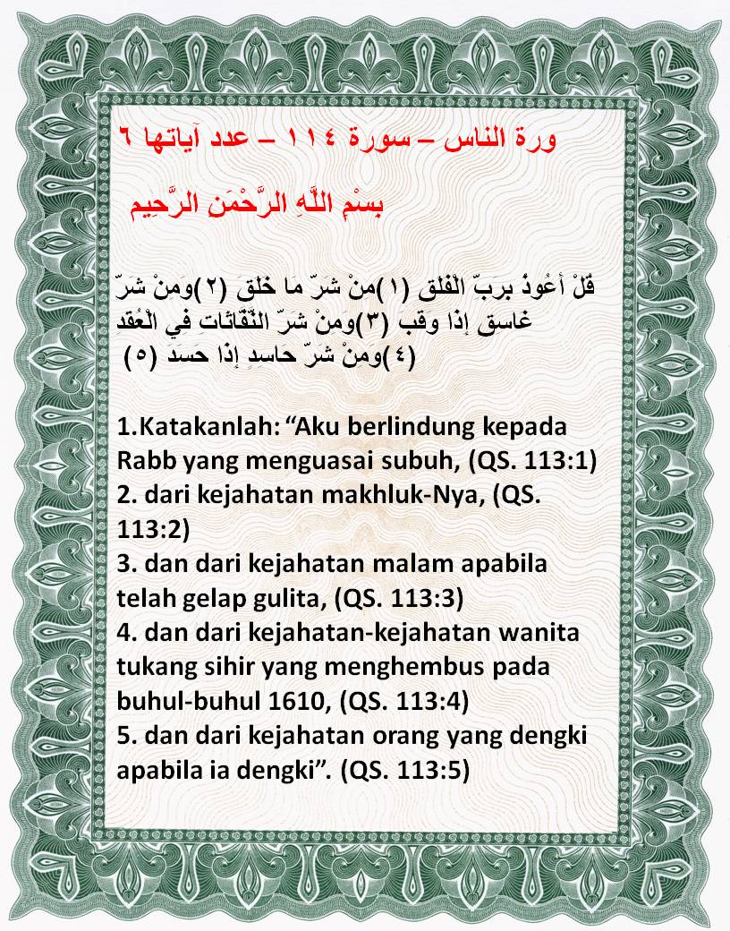 Detail Surat Al Falaq Terjemahan Nomer 32
