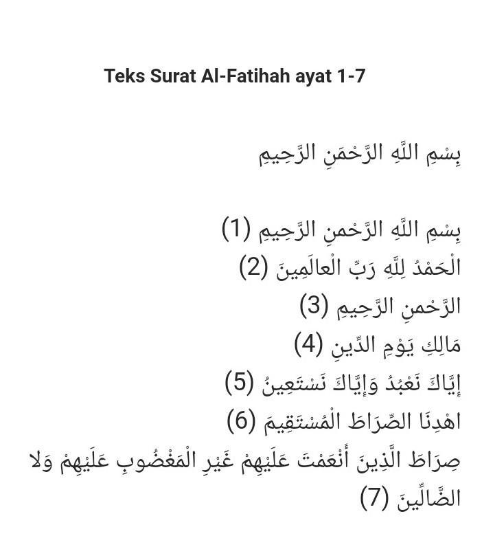 Detail Surat Al Fatihah Ayat 1 7 Nomer 21