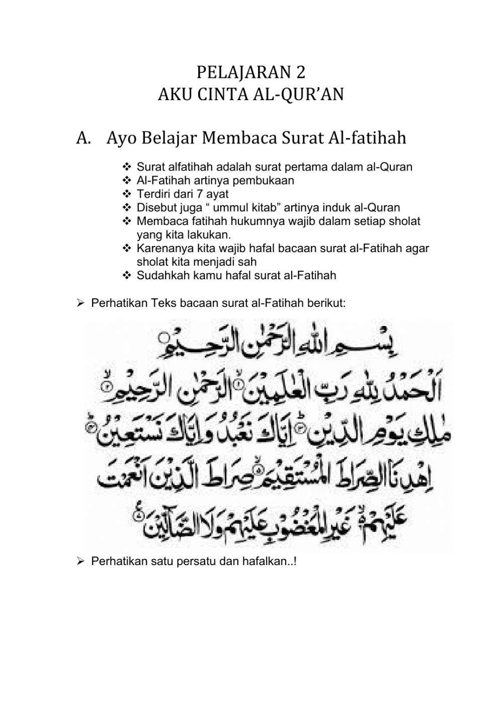 Detail Surat Al Fatihah Ayat 2 Nomer 51