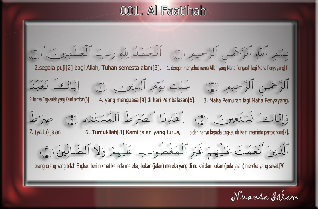 Detail Surat Al Fatihah Kaligrafi Nomer 53