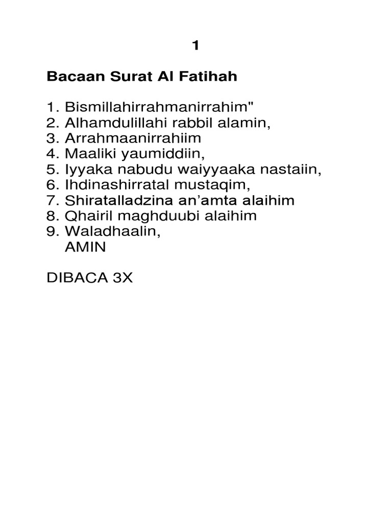 Detail Surat Al Fatihah Tulisan Latin Nomer 20