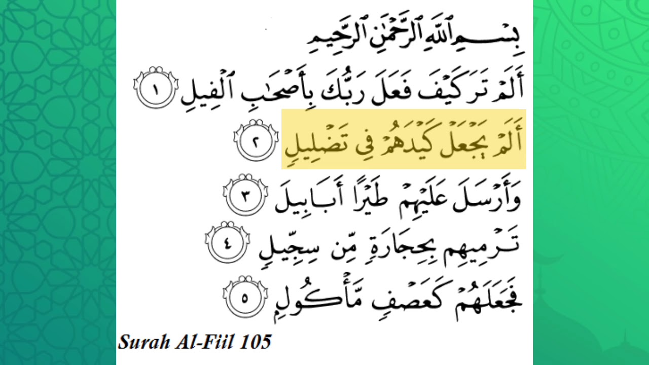 Detail Surat Al Fiil Ayat Koleksi Nomer