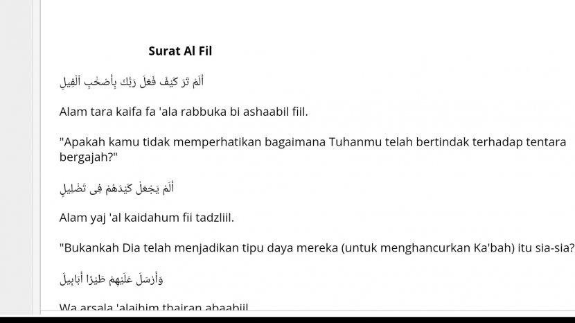 Surat Al Fiil Dan Latinnya - KibrisPDR