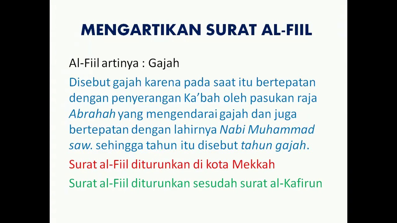 Detail Surat Al Fil Diturunkan Di Kota Nomer 3