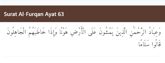 Detail Surat Al Furqan Ayat 63 Nomer 22