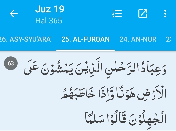 Detail Surat Al Furqan Ayat 63 Nomer 27