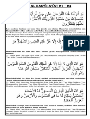 Detail Surat Al Hasyr Ayat 21 24 Nomer 3