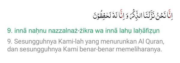 Detail Surat Al Hijr 9 Nomer 26