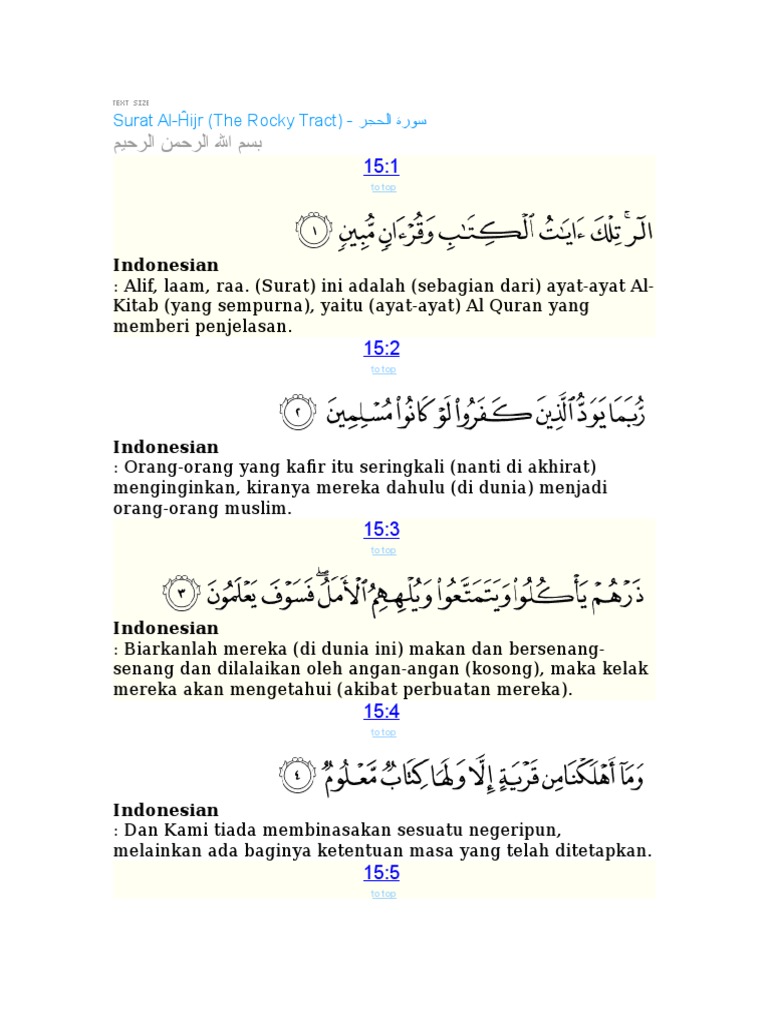 Detail Surat Al Hijr Ayat 15 Nomer 23