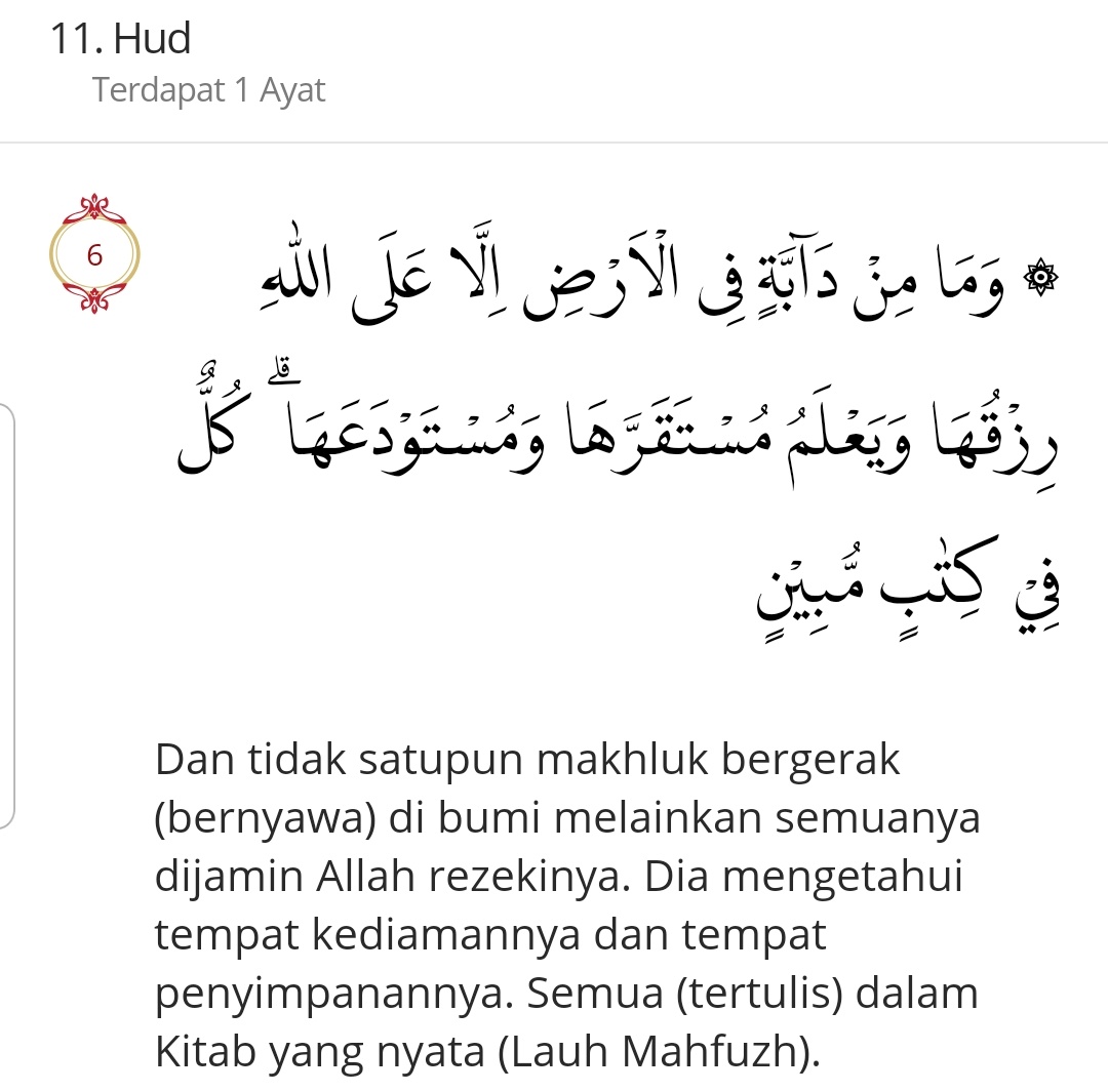 Detail Surat Al Hud Ayat 6 Nomer 18