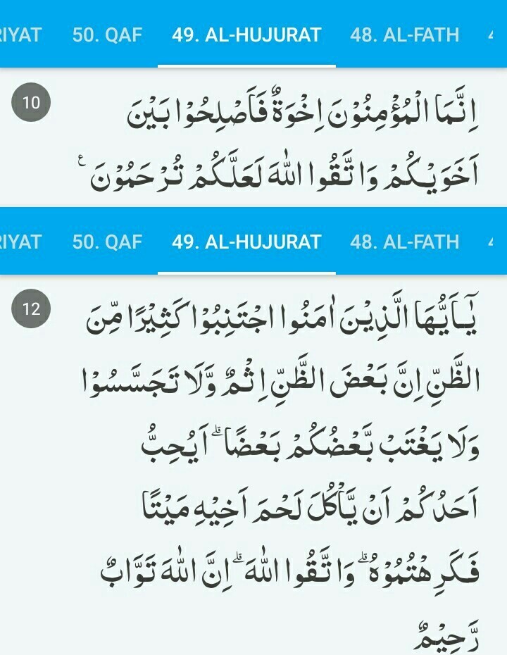 Detail Surat Al Hujurat 10 12 Nomer 27