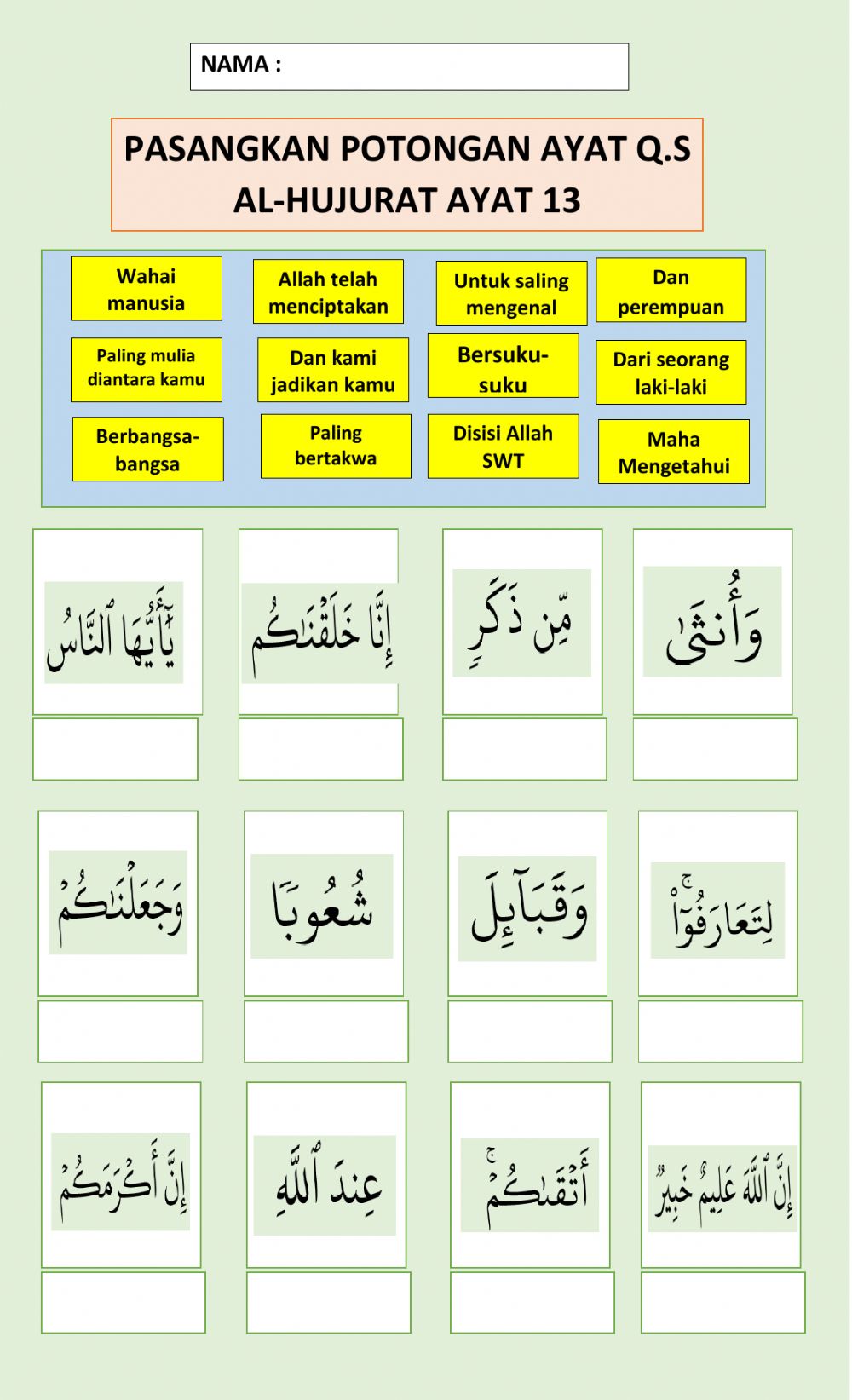 Detail Surat Al Hujurat Ayat 10 13 Nomer 38