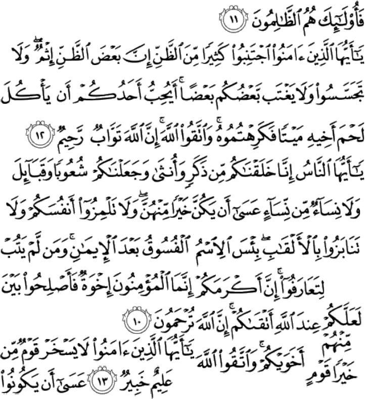 Detail Surat Al Hujurat Ayat 11 13 Nomer 27