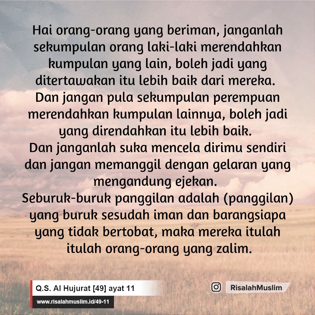 Detail Surat Al Hujurat Ayat 11 Nomer 26