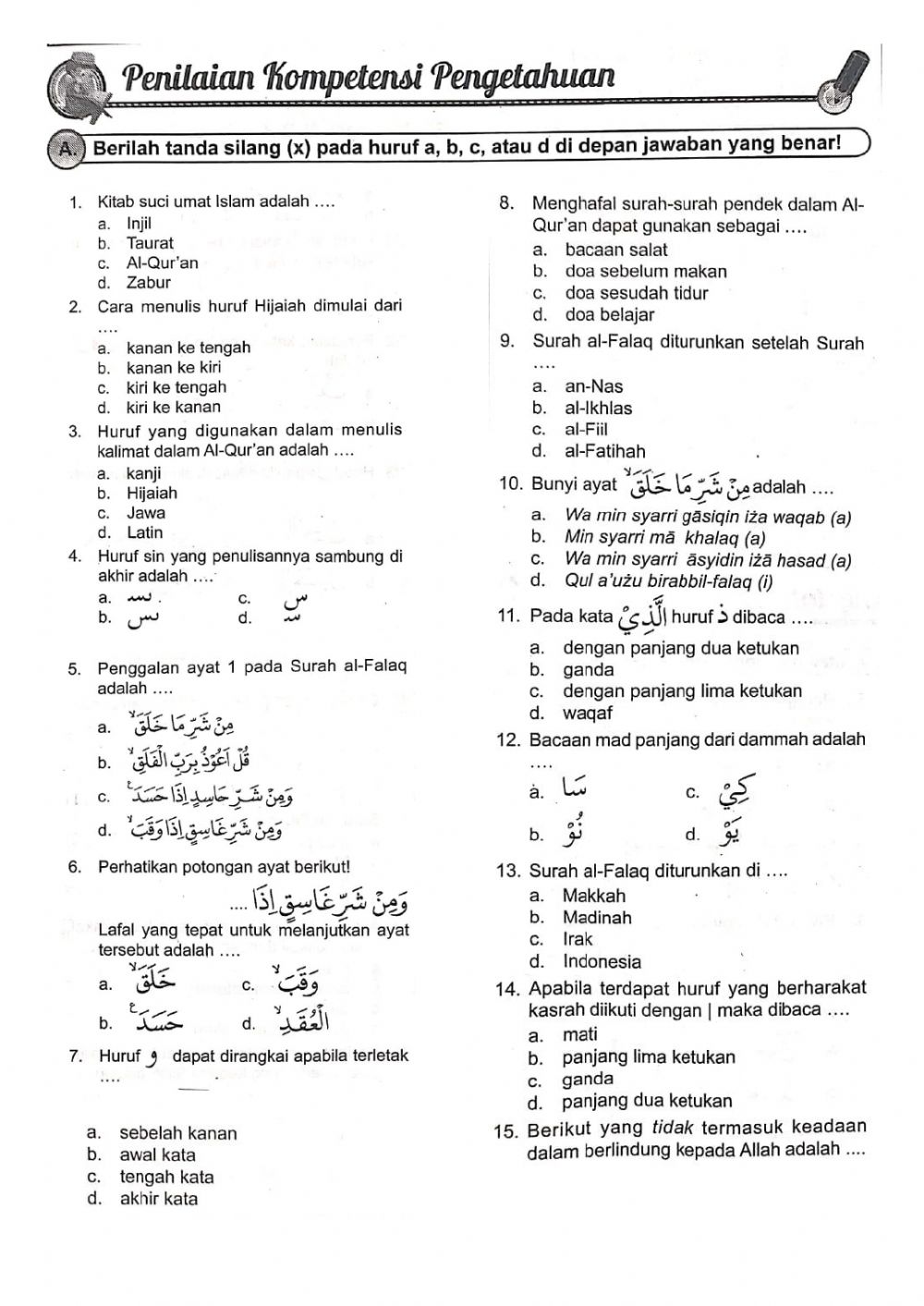 Detail Surat Al Ikhlas Al Falaq An Nas Latin Nomer 54