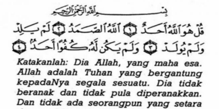 Detail Surat Al Ikhlas Terjemahan Nomer 3