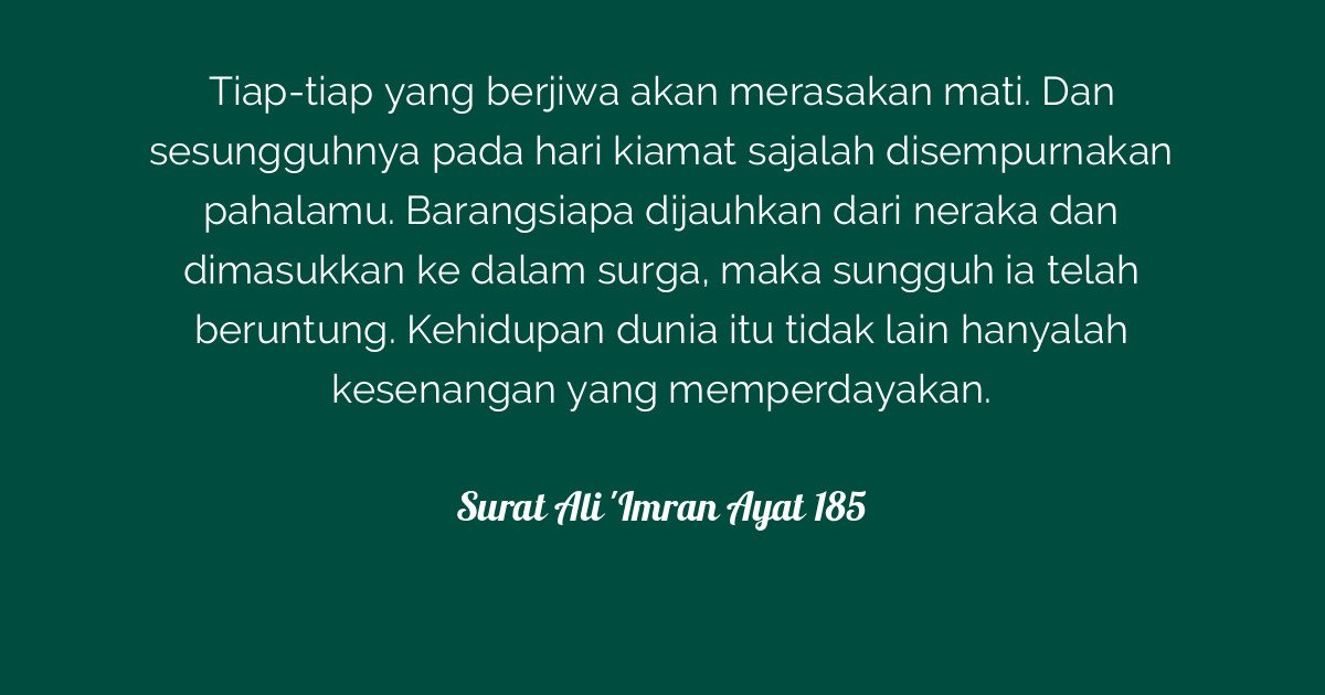 Detail Surat Al Imran Ayat 185 Nomer 27