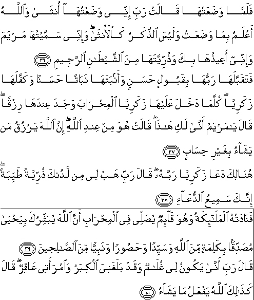 Detail Surat Al Imran Ayat 35 36 37 Nomer 6