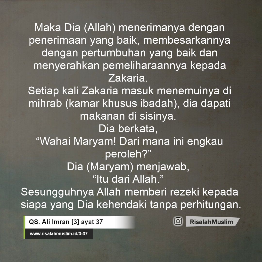 Detail Surat Al Imran Ayat 37 Nomer 26