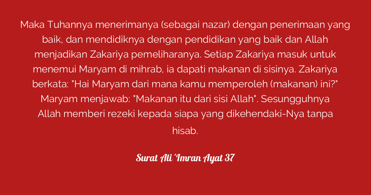 Detail Surat Al Imran Ayat 37 Nomer 34