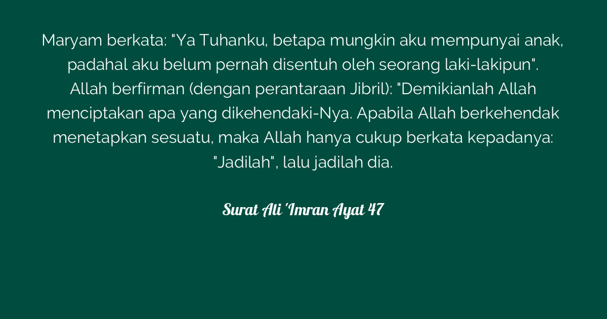 Detail Surat Al Imran Ayat 47 Nomer 28