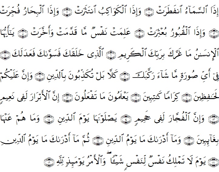 Detail Surat Al Infitar Latin Nomer 3