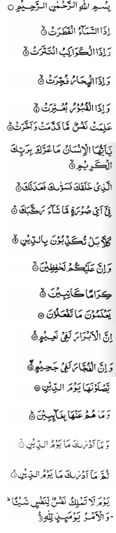 Detail Surat Al Infithar Ayat 1 6 Nomer 47