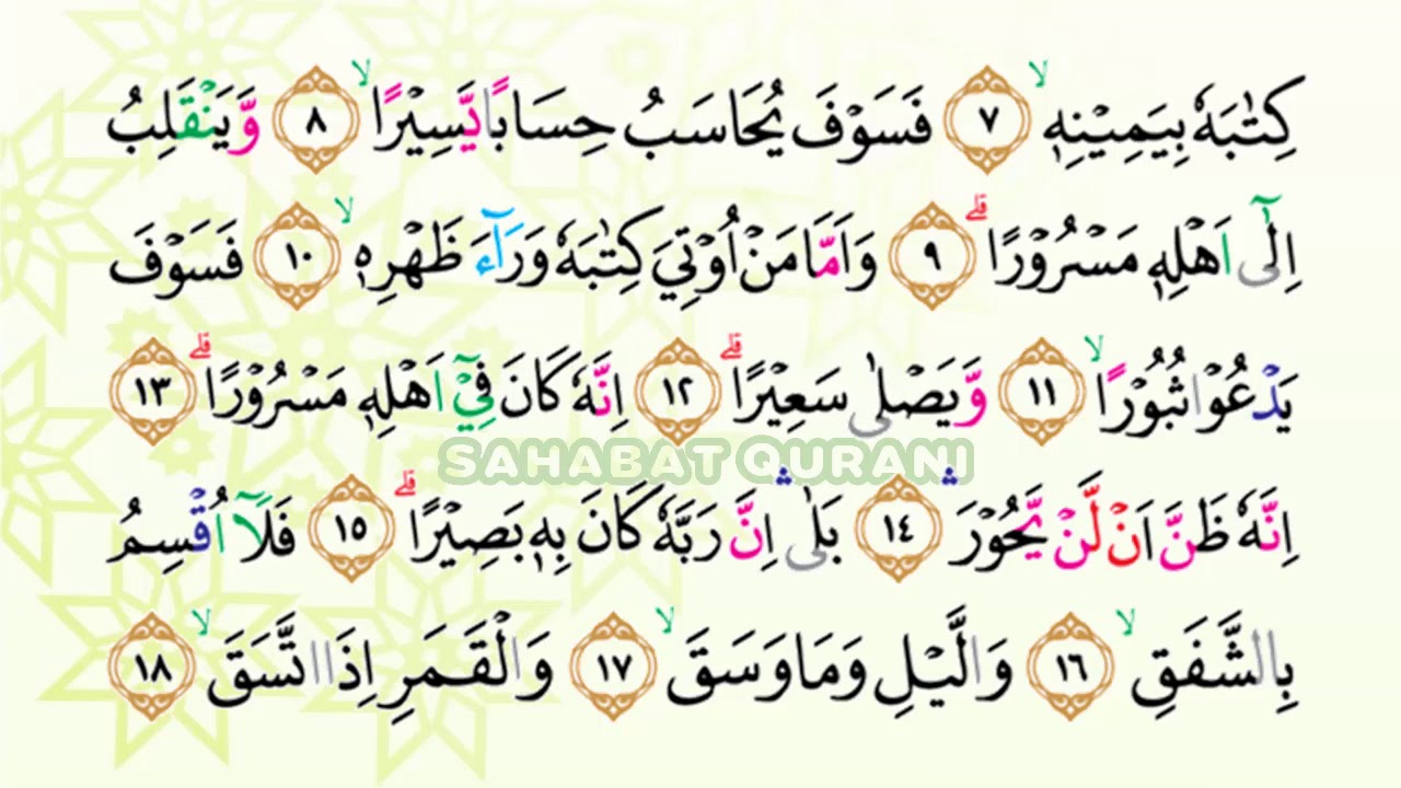 Detail Surat Al Insyiqaq Ayat 6 Nomer 8