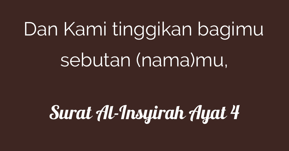 Detail Surat Al Insyirah Ayat 4 Nomer 9