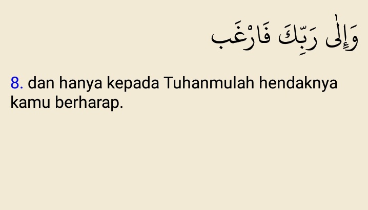 Detail Surat Al Insyirah Ayat 8 Nomer 2