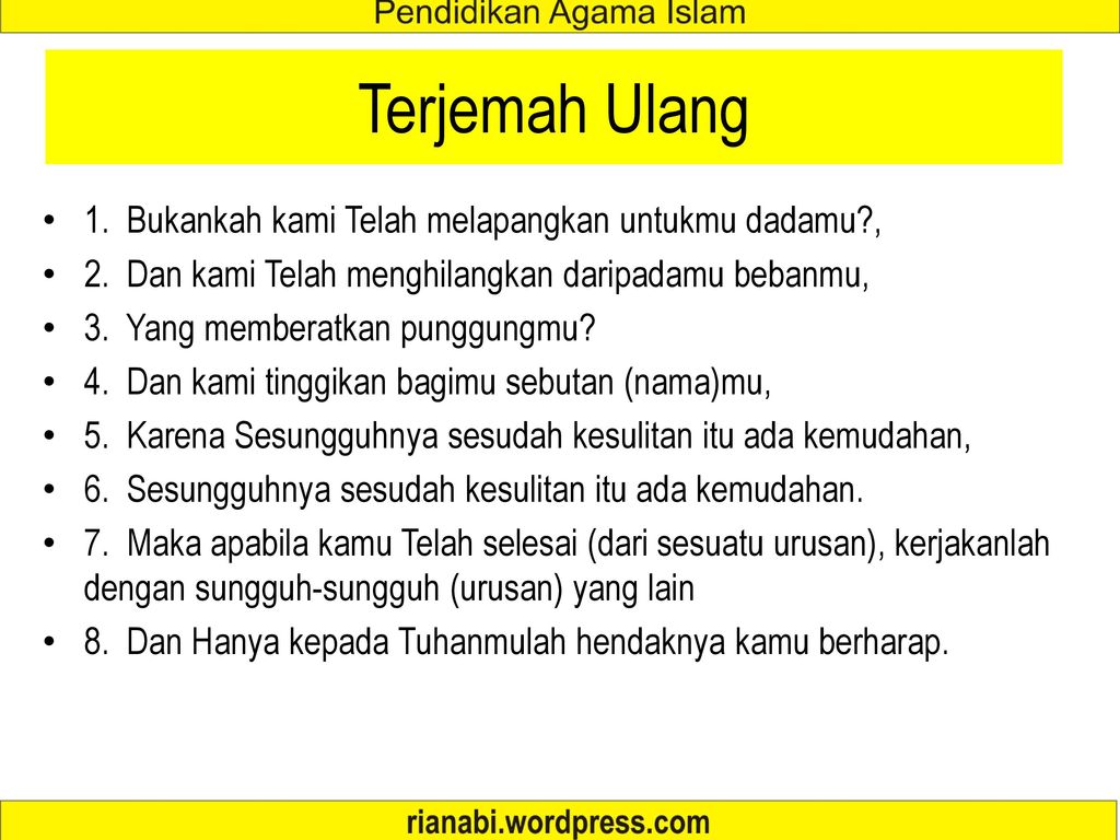 Detail Surat Al Insyirah Dan Terjemahannya Nomer 24