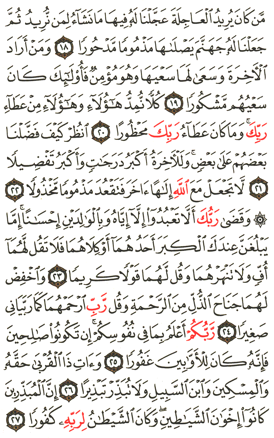 Detail Surat Al Isra 27 Nomer 22