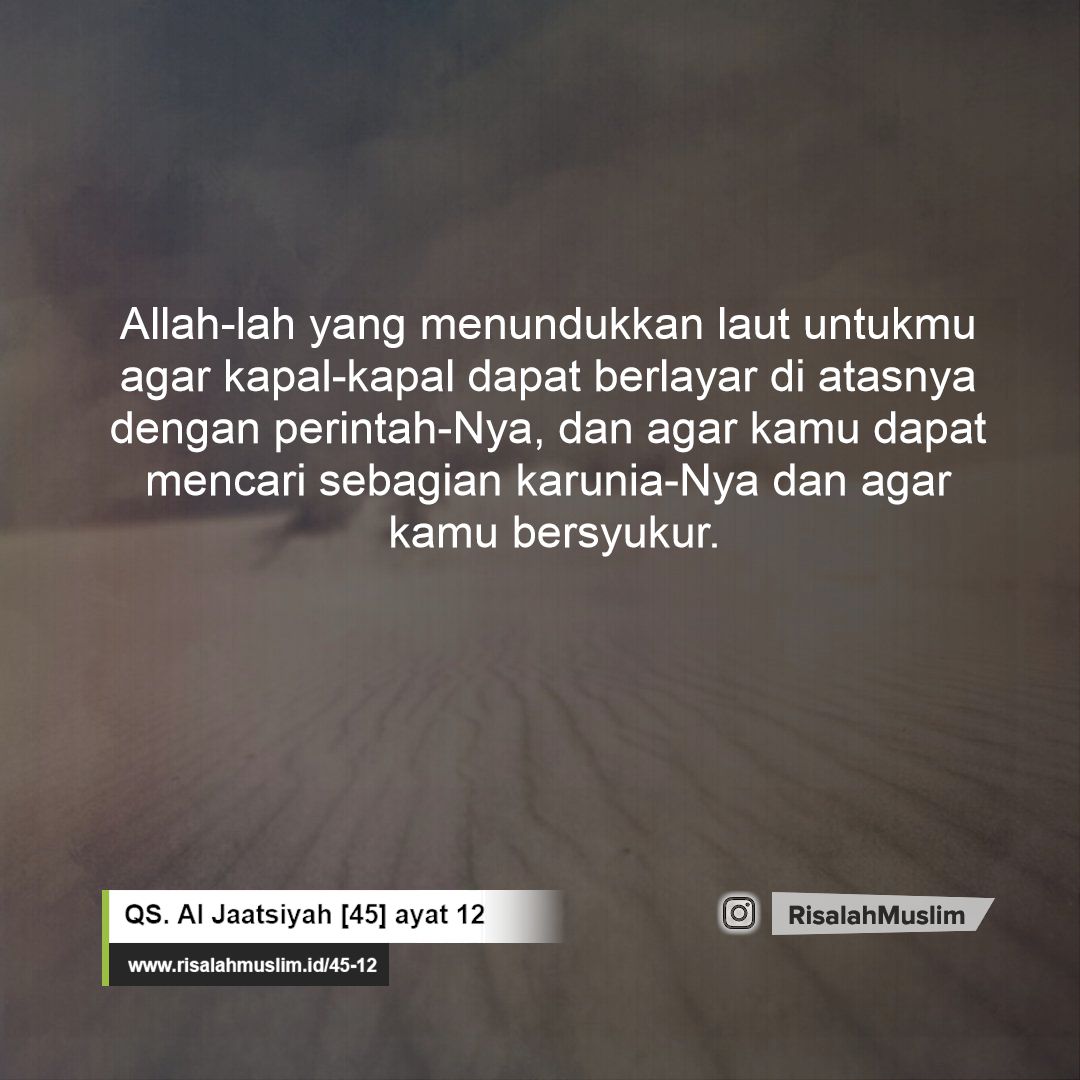 Detail Surat Al Jatsiyah Ayat 12 Nomer 12