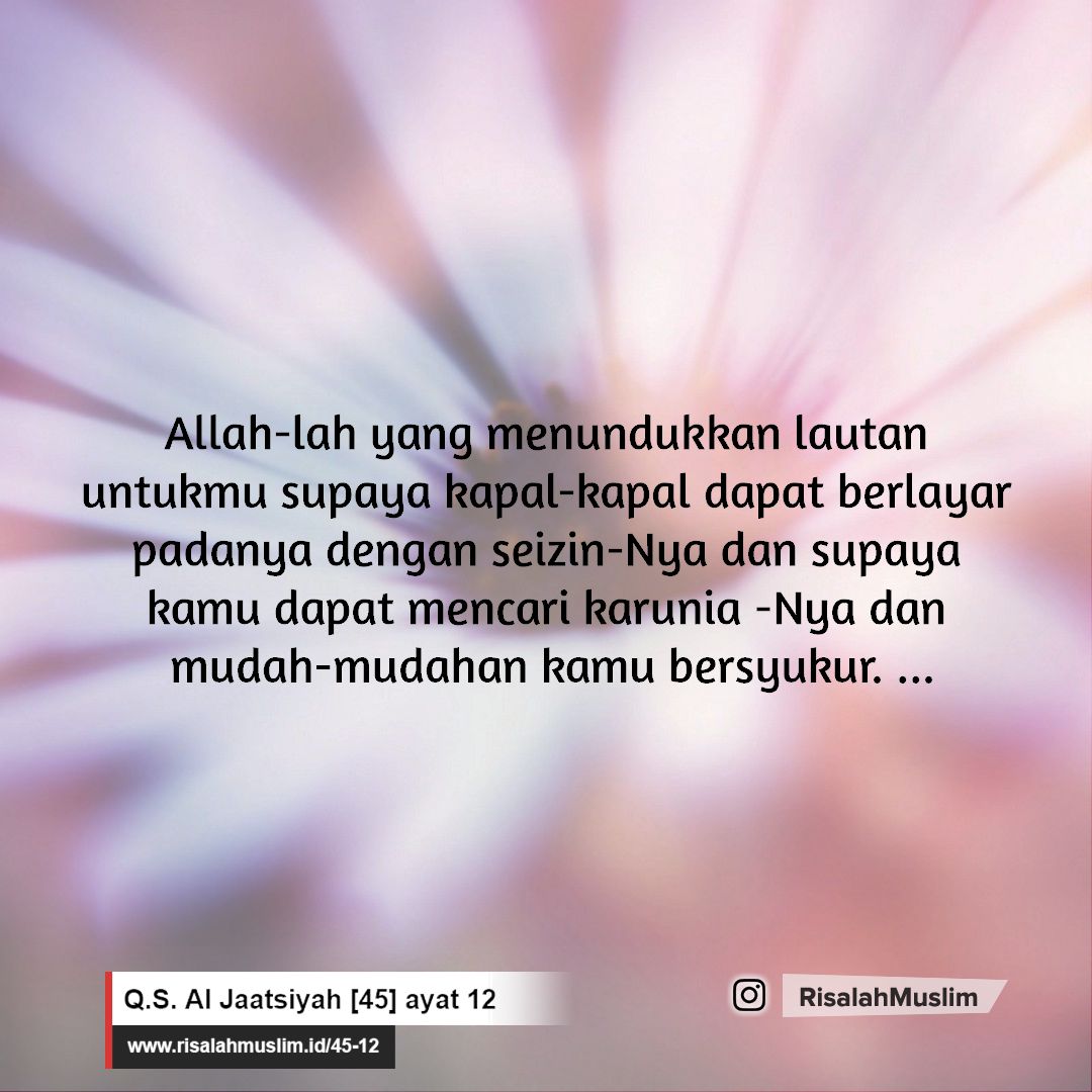 Detail Surat Al Jatsiyah Ayat 12 Nomer 24