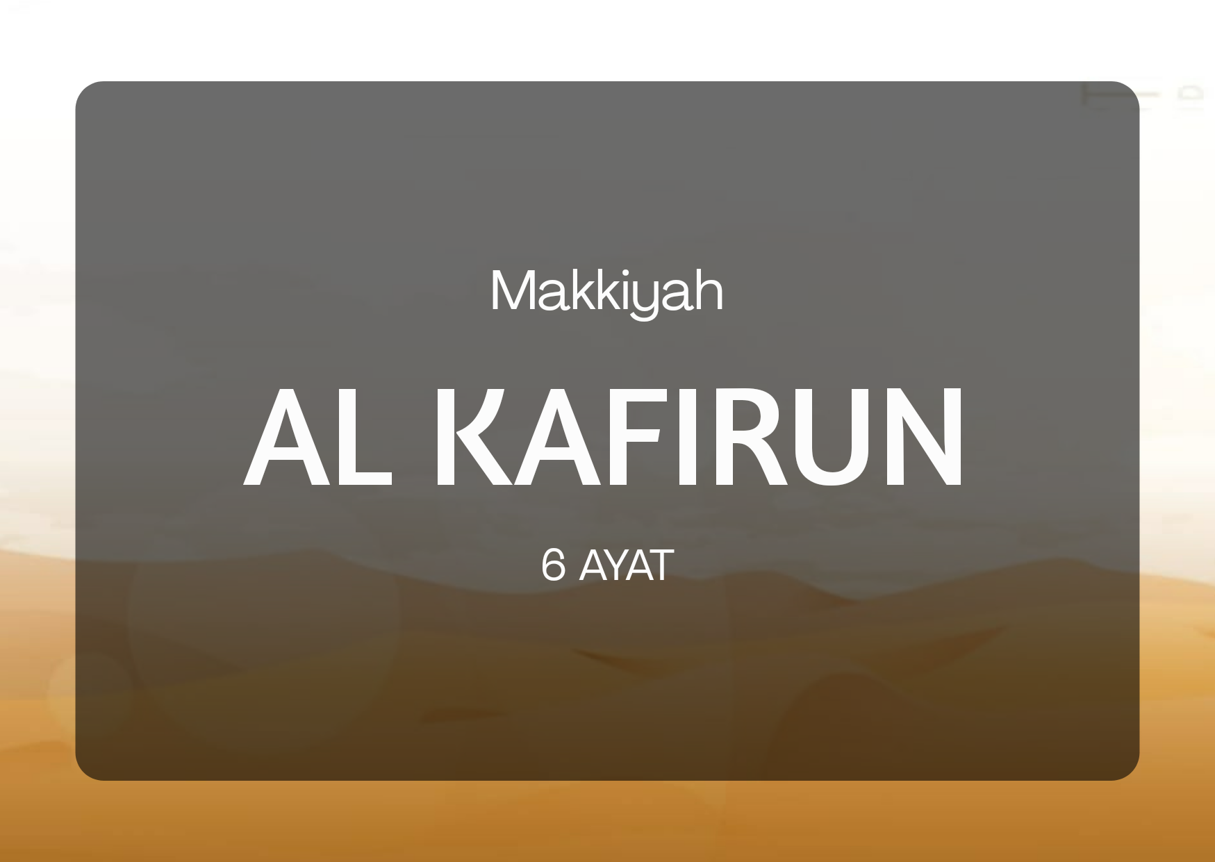 Detail Surat Al Kafirun Urutan Ke Nomer 32