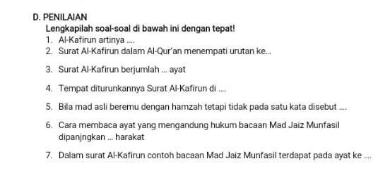 Detail Surat Al Kafirun Urutan Ke Nomer 42