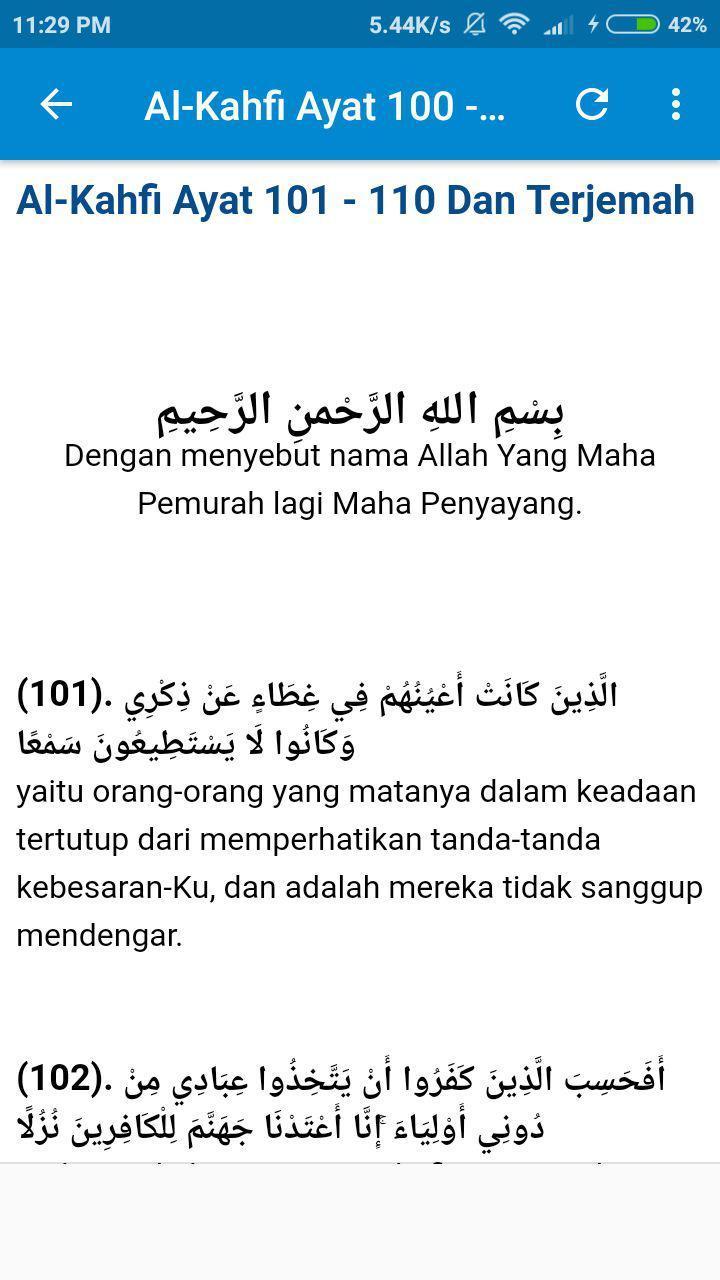 Detail Surat Al Kahfi Ayat 100 110 Nomer 15