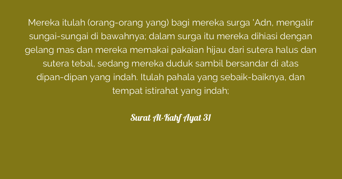 Detail Surat Al Kahfi Ayat 30 Nomer 50