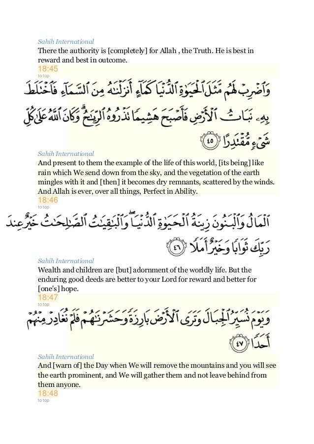 Detail Surat Al Kahfi Ayat 45 Nomer 23