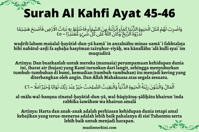 Detail Surat Al Kahfi Ayat 45 Nomer 8