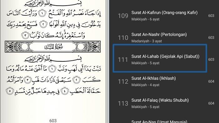 Detail Surat Al Lahab Termasuk Surat Nomer 9