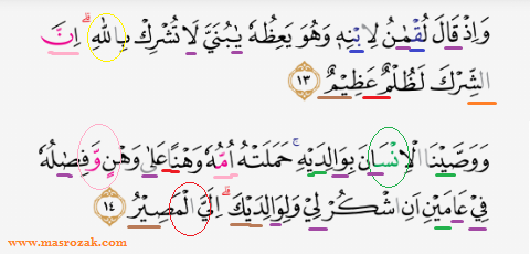 Detail Surat Al Luqman Ayat 14 Nomer 29