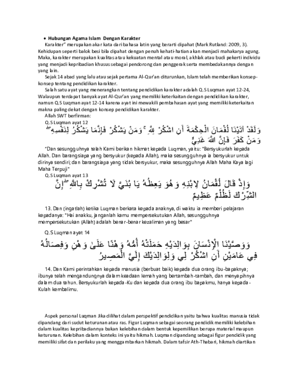 Detail Surat Al Luqman Ayat 14 Latin Nomer 30
