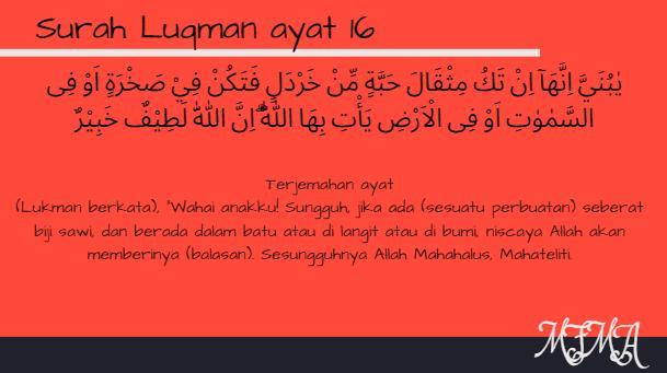 Detail Surat Al Luqman Ayat 16 Nomer 4